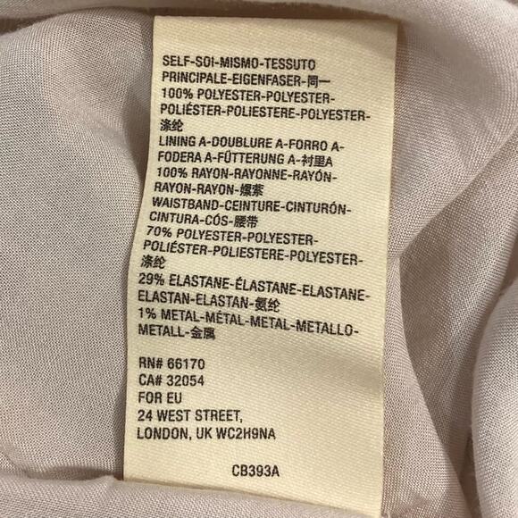 New Anthropologie Pant XS Floral Colorblock Pleated Wide PullUp Gold Waist Lined - Picture 8 of 15